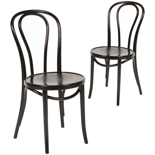 Set of 2 No 18 Original European Bentwood Dining Chairs Colour Black