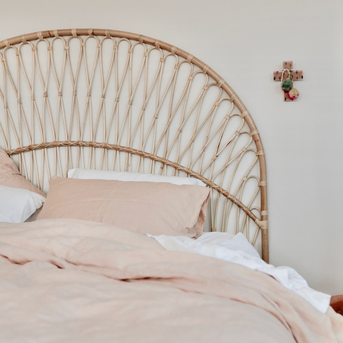 Remi Rattan Bedhead Size Queen by Temple & ster Style Sourcebook