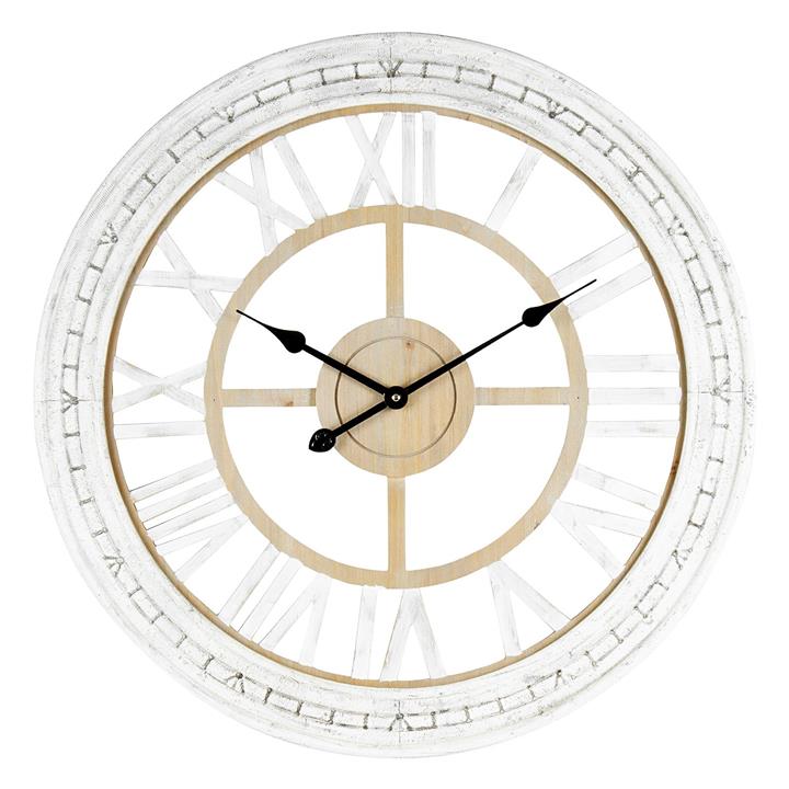 Hamptons Moulded Floating Wall Clock in Light Brown by Artisan