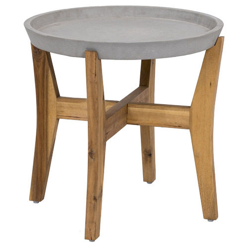Chet Cement & Wood Outdoor Side Table by Temple & ster Style