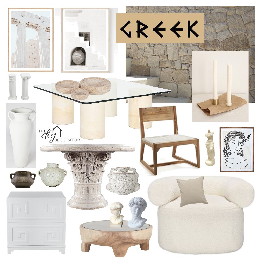 greek Interior Design Mood Board by Thediydecorator Style Sourcebook
