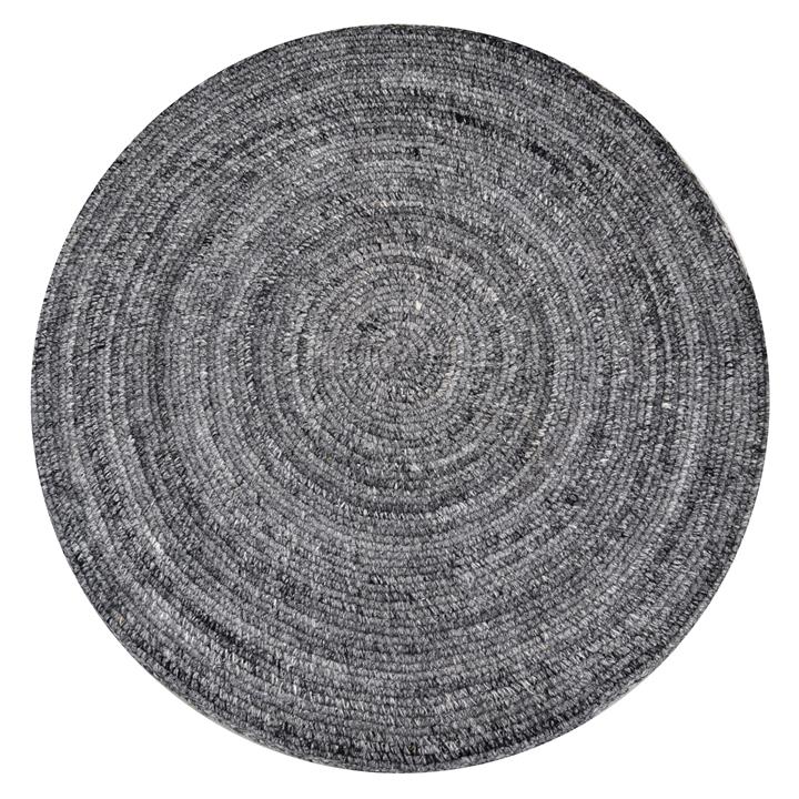Orbit No.6223 Handwoven Indoor / Outdoor Round Rug, 120cm, Charcoal by