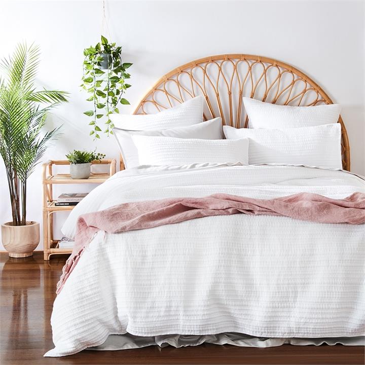 Home Republic Hayman Quilted Bedlinen Queen White Quilt Cover White By Adairs by Adairs