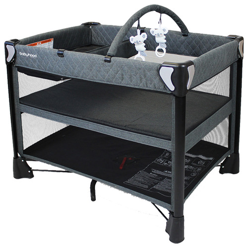 UNO Portacot Colour Charcoal Grey by Temple & ster Style Sourcebook