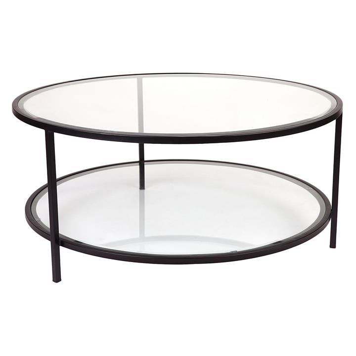 Cocktail Glass Top Coffee Table in Black by CAFE Lighting & Living by CAFE Lighting & Living
