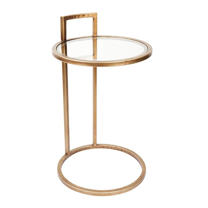 Maxie Glass Top Side Table in Gold by CAFE Lighting & Living by CAFE
