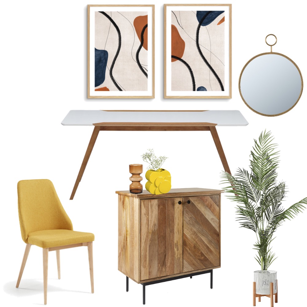 Mid Century Modern Dining Interior Design Mood Board by Alexis Gillies