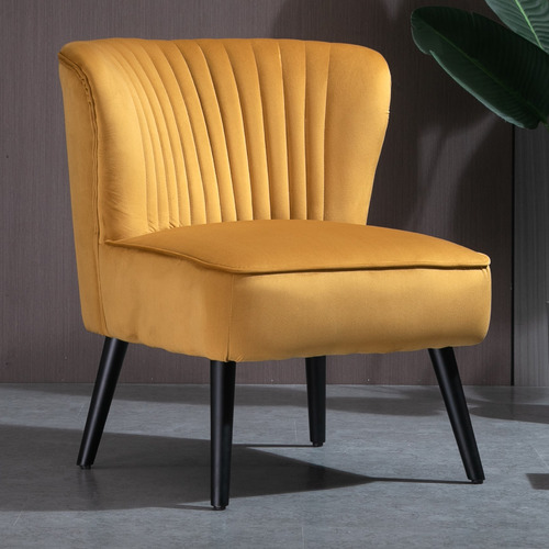 Fearne Velvet Accent Chair Colour Mustard by Temple & ster Style