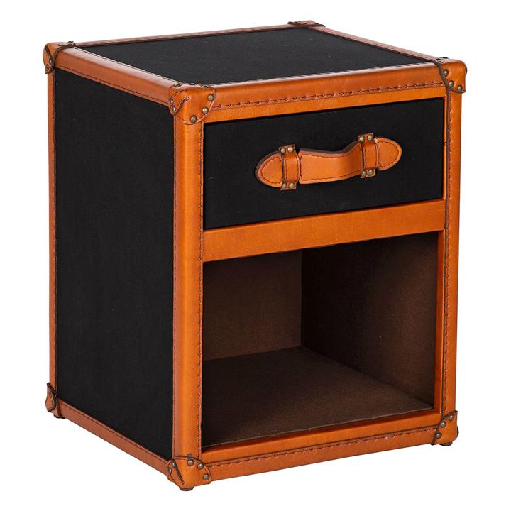 Earlina Trunk Bedside Table in Brown by Huntington Lane by Huntington