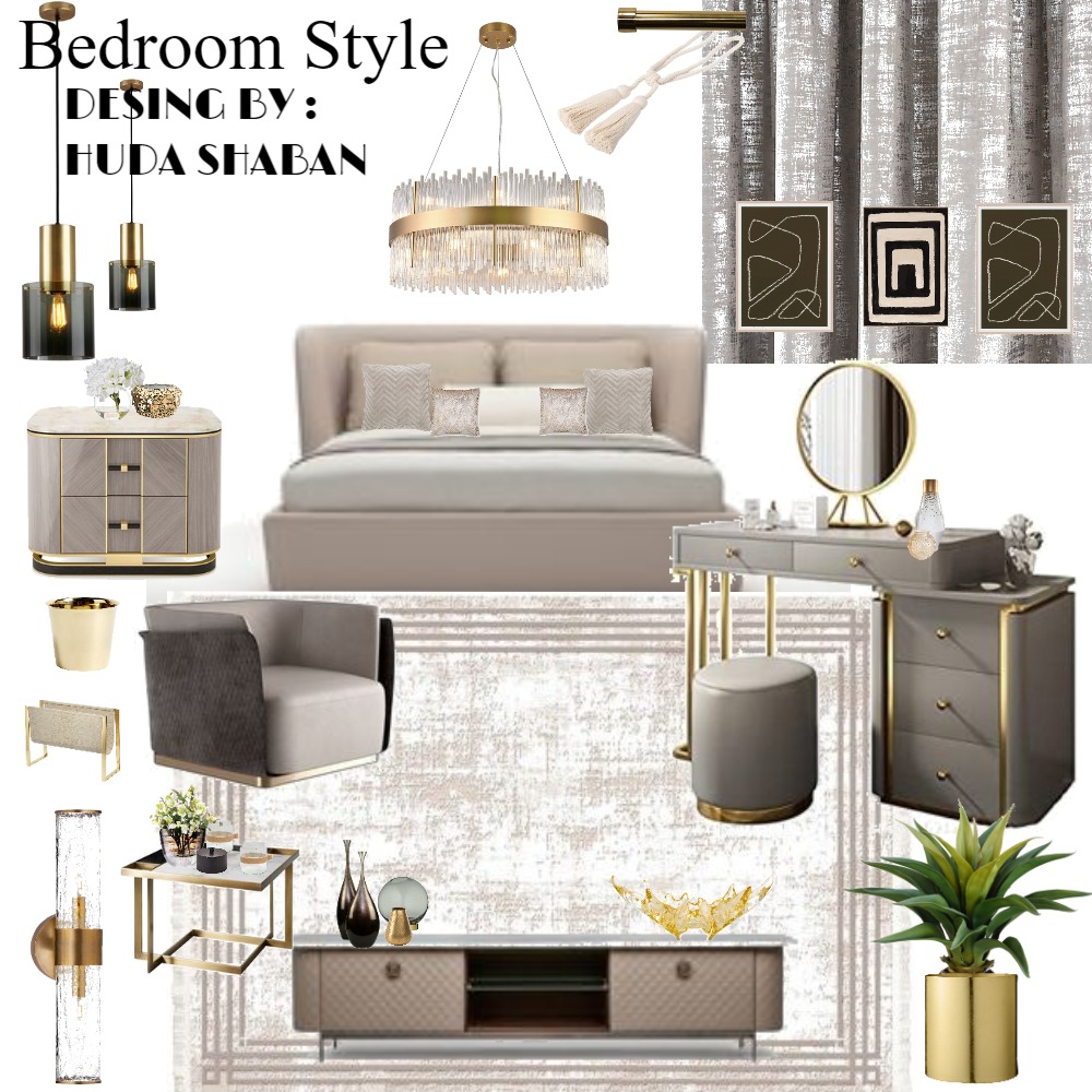LUXURY BEDROOM Interior Design Mood Board by Huda shaban - Style Sourcebook