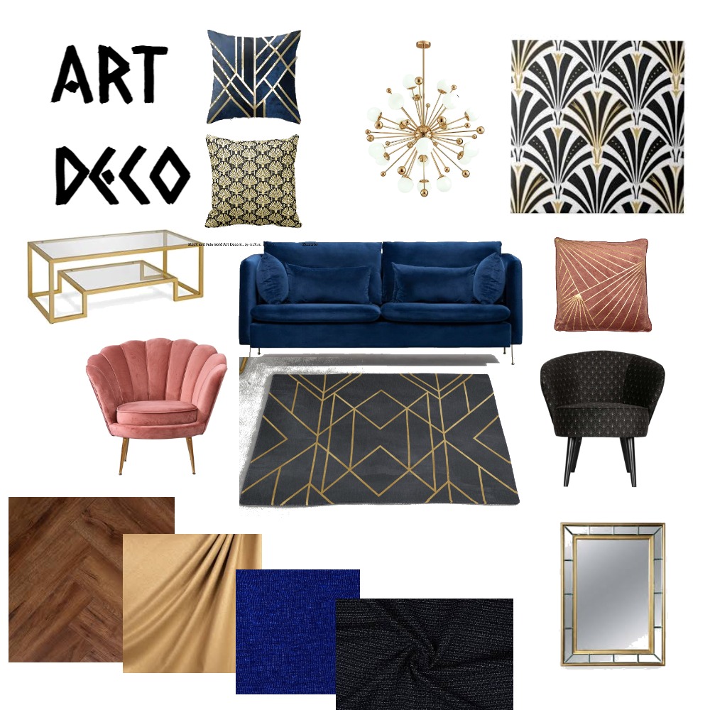 Art Deco Living Room Project Interior Design Mood Board by ...