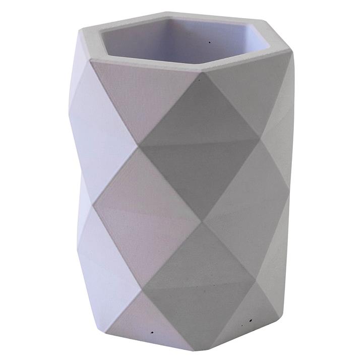 Kathi Geometric Vase in Light Grey by Concrete Homewares by Concrete