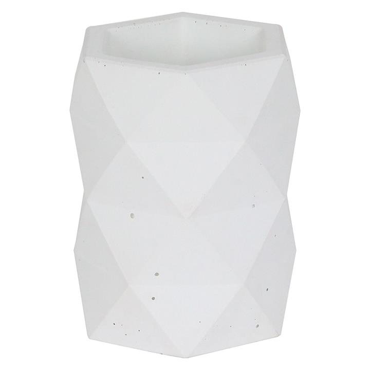 Kathi Geometric Vase in White by Concrete Homewares by Concrete