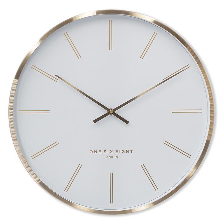 Otto Silent Wall Clock in White by One Six Eight London by One Six
