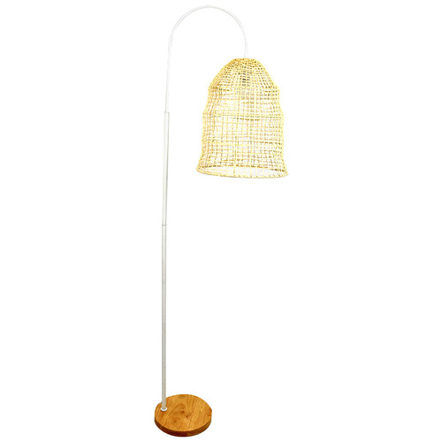 Natural Arched Metal & Rattan Floor Lamp by Temple & ster Style Sourcebook