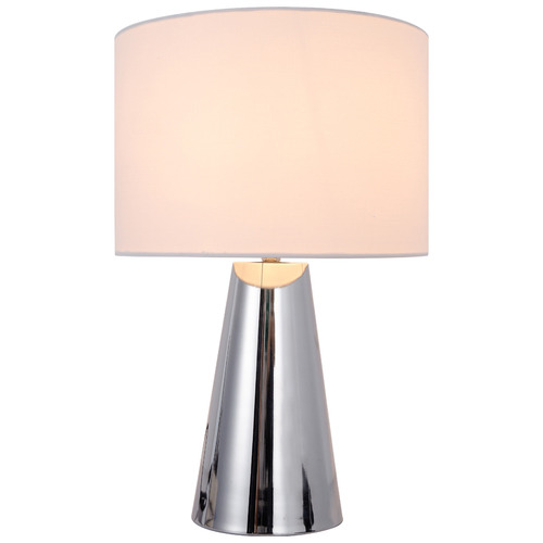 Brodie Table Lamp Base Colour / Shade Colour Chrome / White by Temple