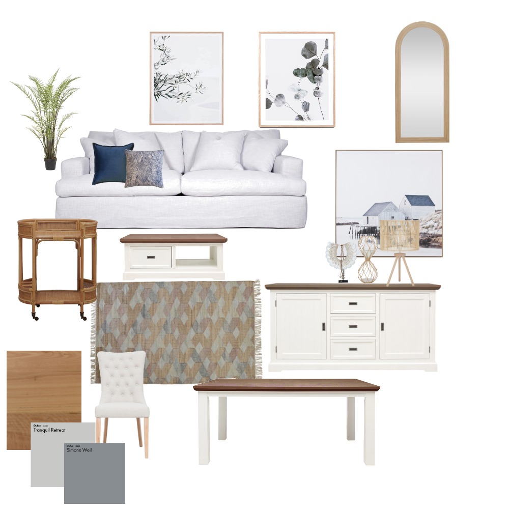 Hamptons Dining Table 220cm in Two Tone by OzDesignFurniture Style