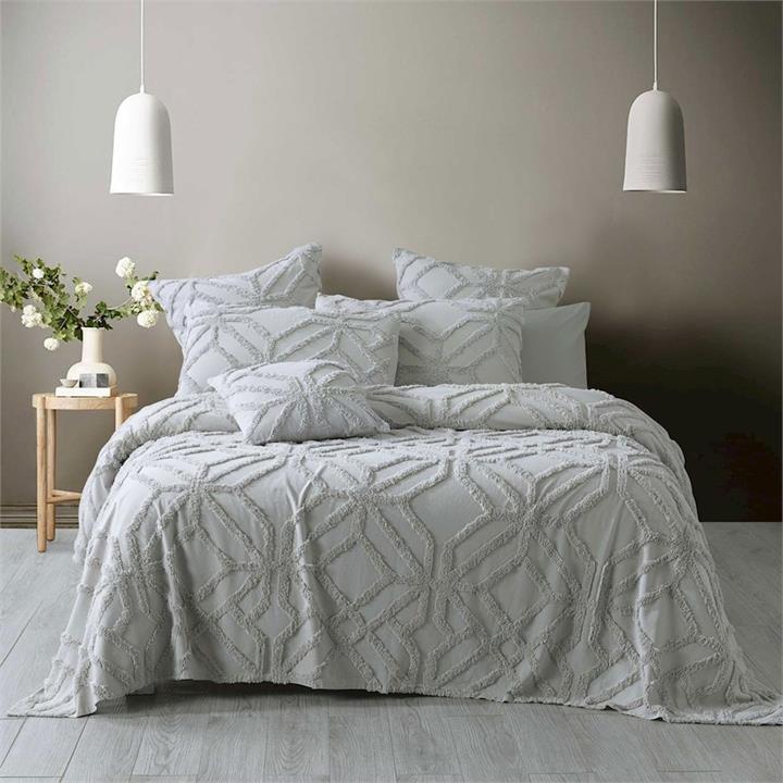 Bianca Willow Coverlet Euro P/Case Silver Each Silver By Adairs by