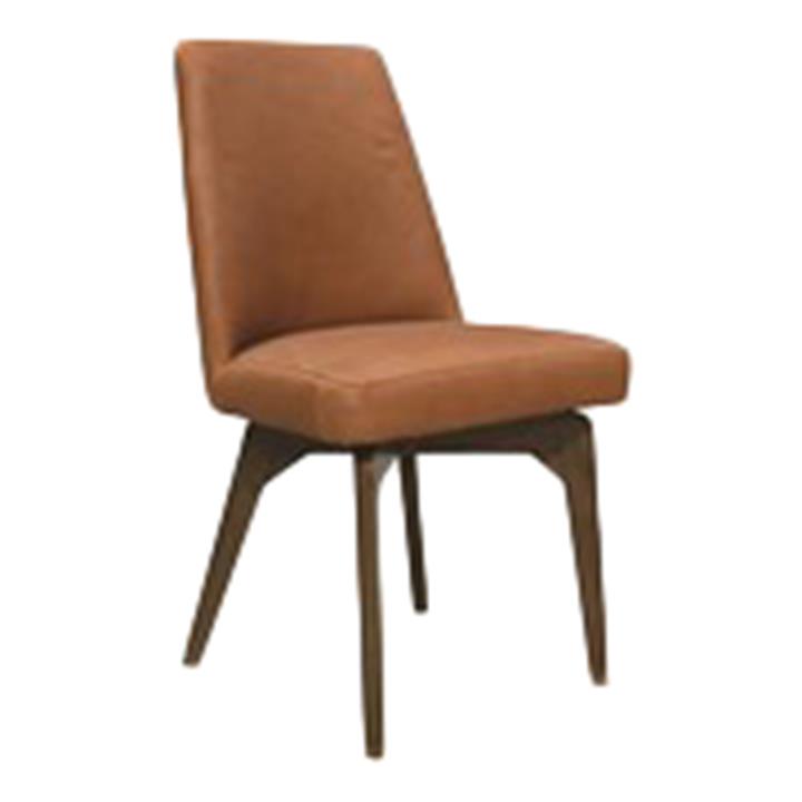 Charlotte Leather Dining Chair, Vintage Tan / Smoke by Woodland