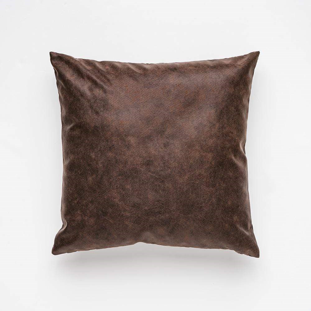 MyHouse Luxe Faux Leather Cushion Dark Brown by MyHouse Style Sourcebook