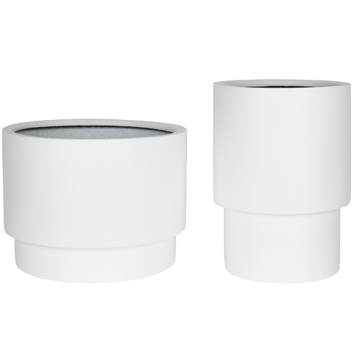 2 Piece Miller Tower Pot Set Finish Matte White by Temple & Webster