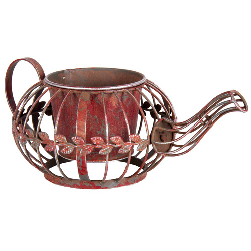 Antique Teapot Planter Colour Red by Temple & ster Style Sourcebook