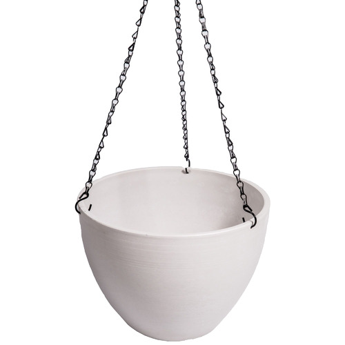 Hanging Planter with Chain Colour Rustic White by Temple & ster