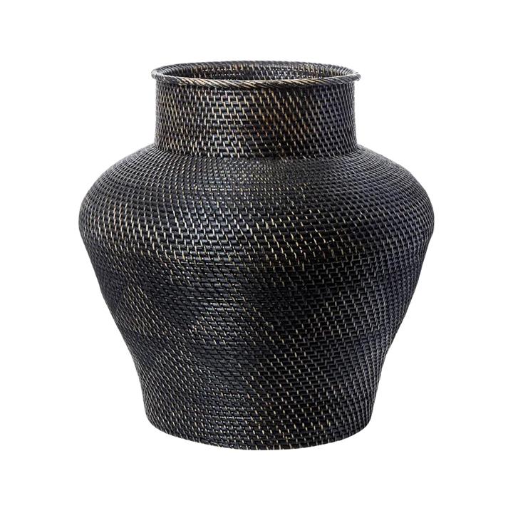 Sasha Rattan Vase, Black by Florabelle Style Sourcebook