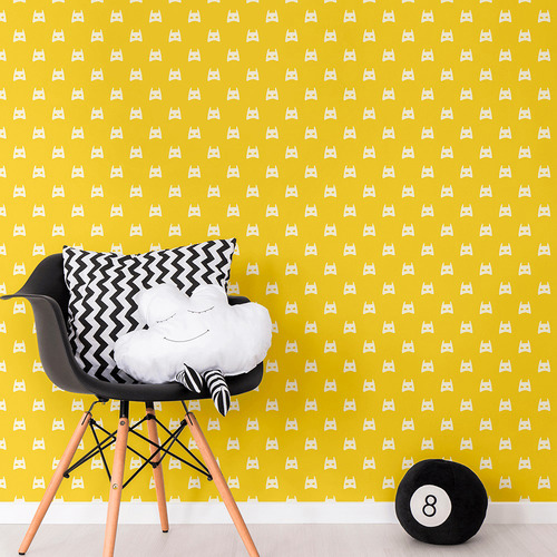 Superhero Peel & Stick Wallpaper Colour: Zap Yellow by Temple & Webster