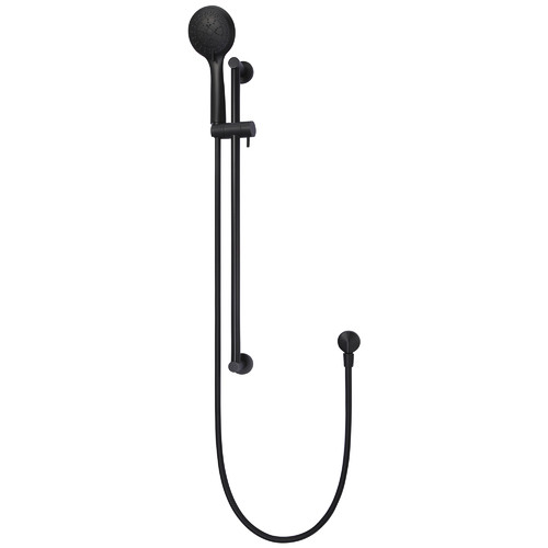 Matte Black Round HandHeld Shower on Rail by Temple & ster Style