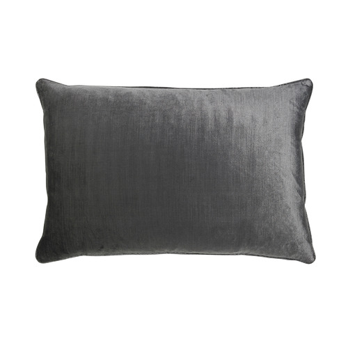 Roma Rectangular Velvet Cushion Colour Charcoal by Temple & ster