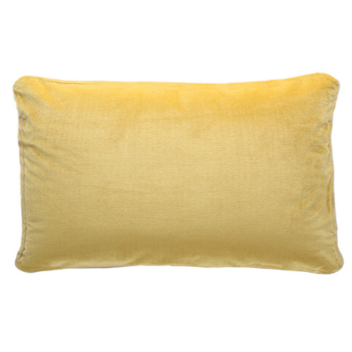 Hermann Piped Rectangular Velvet Cushion Colour Mustard by Temple