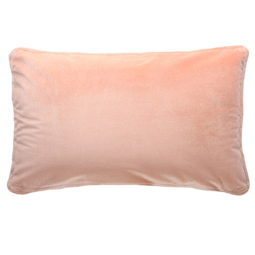 Hermann Piped Rectangular Velvet Cushion Colour Peach by Temple