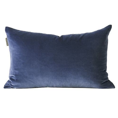 Luxury Velvet Rectangular Cushion Colour Bijou Blue by Temple