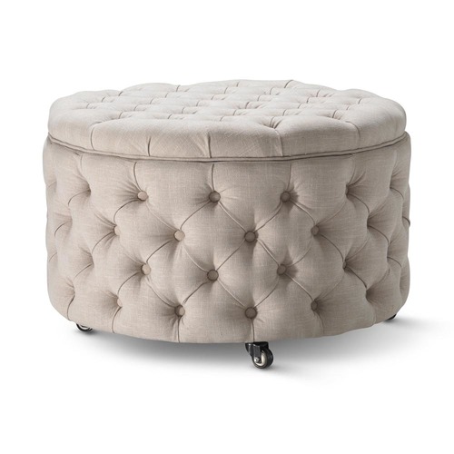 Large Taupe Jessica Storage Ottoman by Temple & ster Style Sourcebook
