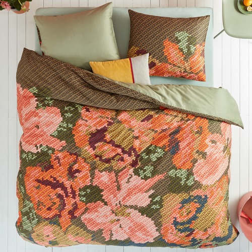 Embroidered Flower Cotton Quilt Cover Set Size Queen by Temple