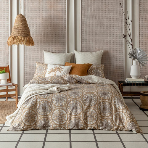 Rafia Cotton Quilt Cover Set Size Queen by Temple & ster Style