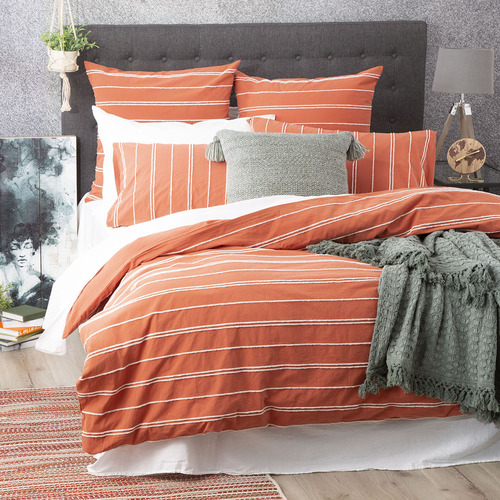 Paprika VintageWashed Hudson Cotton Chenille Quilt Cover Set Size