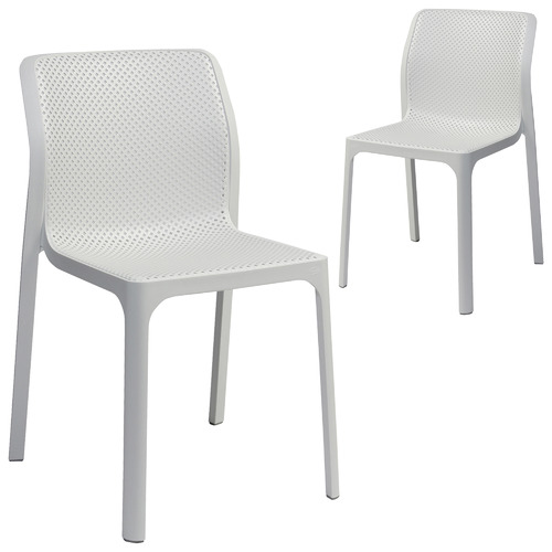 Set of 2 Gambit Stackable Dining Chairs Colour White by Temple