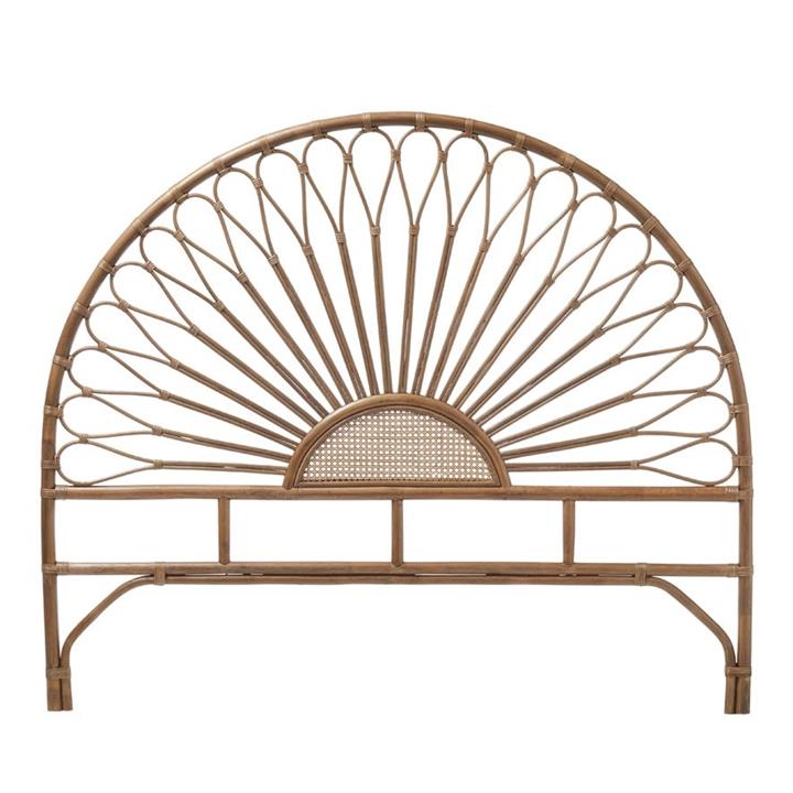 Home Republic Bahama Rattan Bedhead King Walnut Half Moon Walnut By