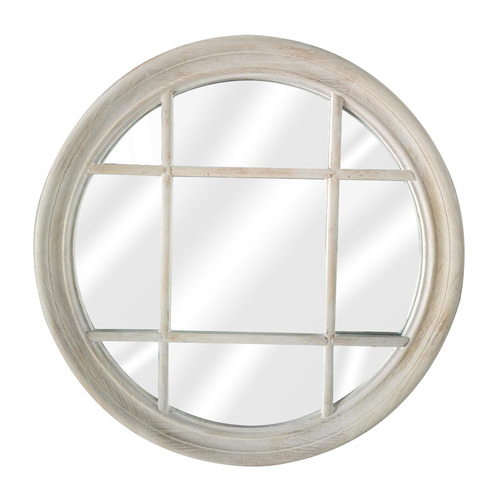 Hamptons Whitewashed Round Mirror by Temple & ster Style Sourcebook