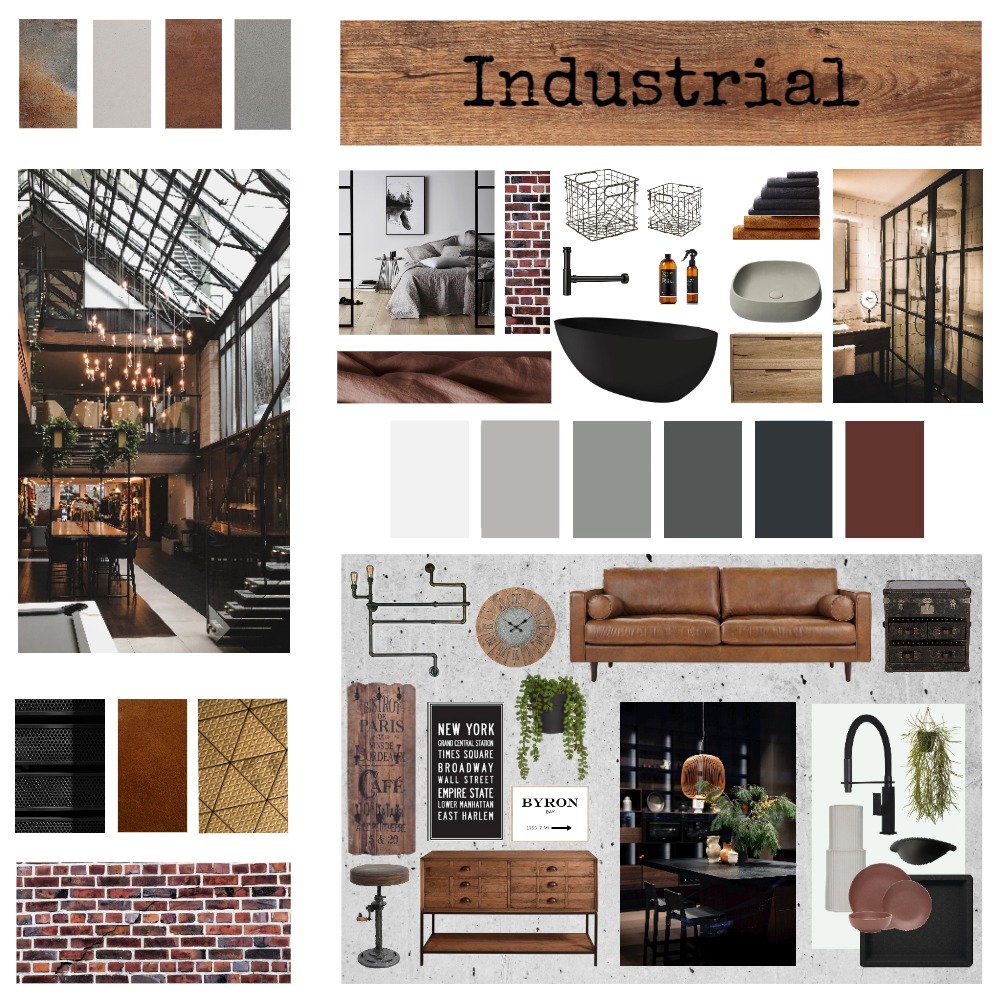Industrial Mood Board Interior Design Mood Board by sanderson8177