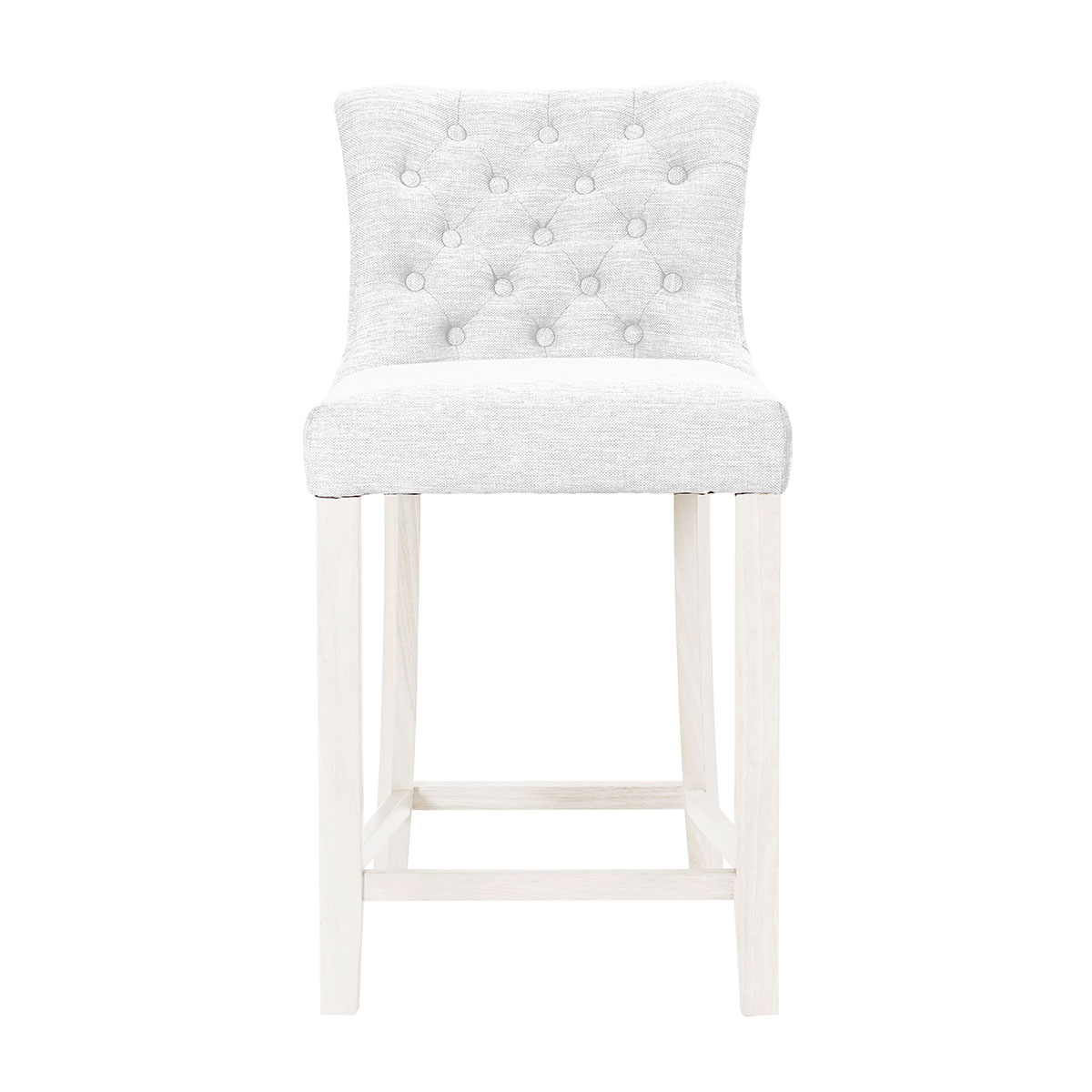 Xavier Bar Chair in Beige Fabric/White Leg by OzDesignFurniture Style Sourcebook
