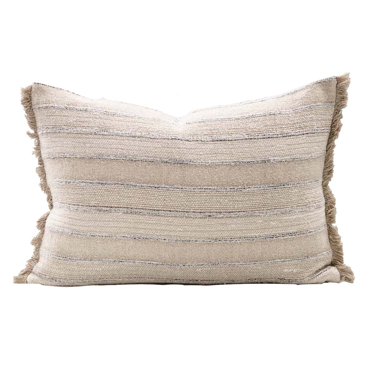 Tracks Feather Cushion 40x60cm in Natural/SoftBlue by OzDesignFurniture