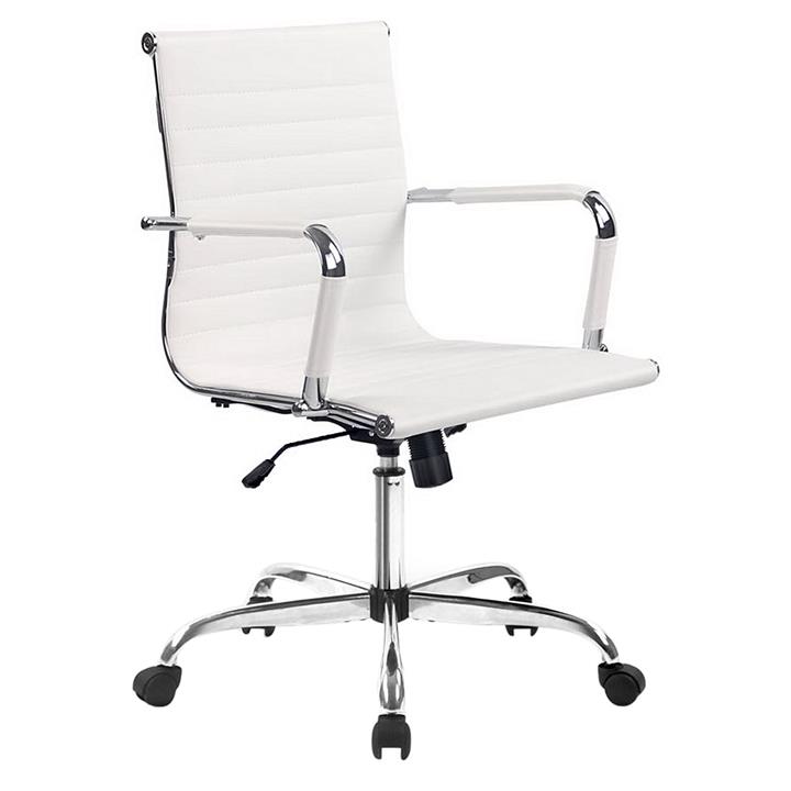 Replica Eames Assac Office Chair Faux Leather Distressed White Resort