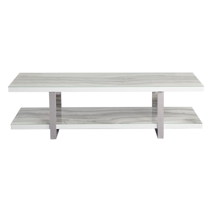 Thermin Marble Entertainment Unit in White by Bay Road Designs by Bay