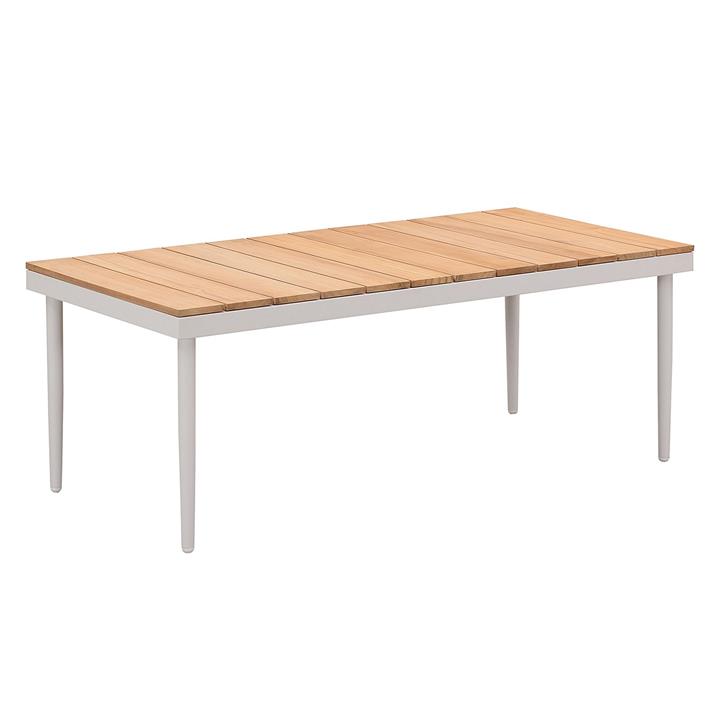 California Outdoor Teak & Aluminium Coffee Table in White by Indosoul