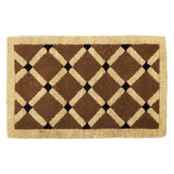 Mahi Thick Coir Doormat Size 90 x 4cm in Natural/Black by Fab Habitat