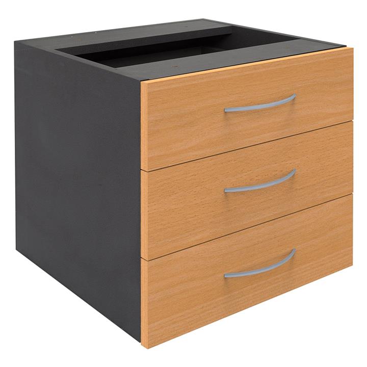 3 Drawer Fixed Pedestal in Ironstone by Rapidline by Rapidline