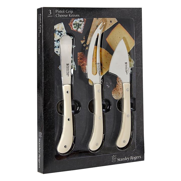 Pistol Cream 3Piece Cheese Knife Set in Silver by Stanley Rogers by
